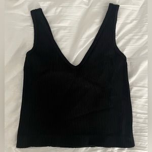 v neck ribbed tank